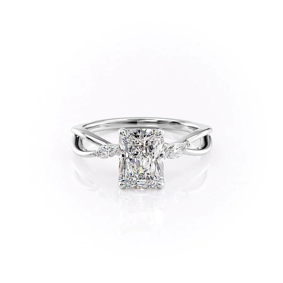 The Kelsey Set With A 3 Carat Radiant Lab Diamond