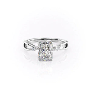 The Kelsey Set With A 2 Carat Radiant Lab Diamond
