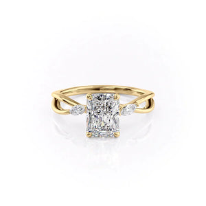 The Kelsey Set With A 1 Carat Radiant Lab Diamond