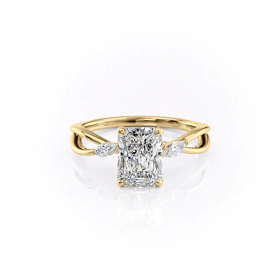 The Kelsey Set With A 1.5 Carat Radiant Lab Diamond