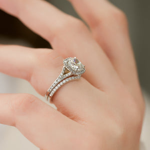The Miley Set With A 2.5 Carat Cushion Lab Diamond