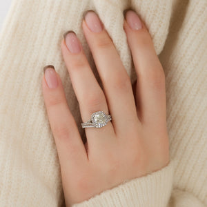The Miley Set With A 2.5 Carat Cushion Lab Diamond