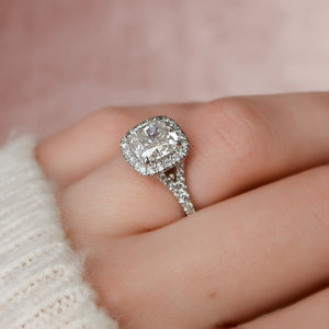 The Miley Set With A Cushion Moissanite
