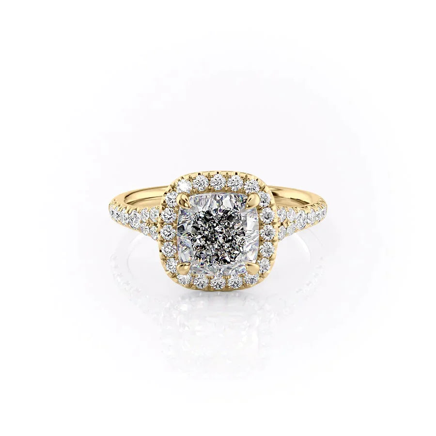 The Miley Set With A 4 Carat Cushion Moissanite