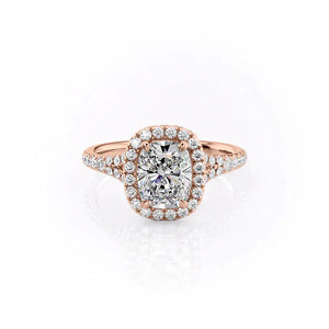 The Miley Set With A 1.5 Carat Elongated Cushion Moissanite
