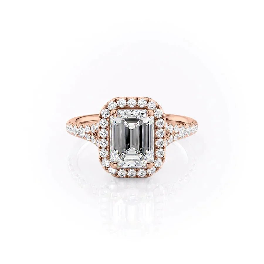 The Miley Set With A 1 Carat Emerald Moissanite