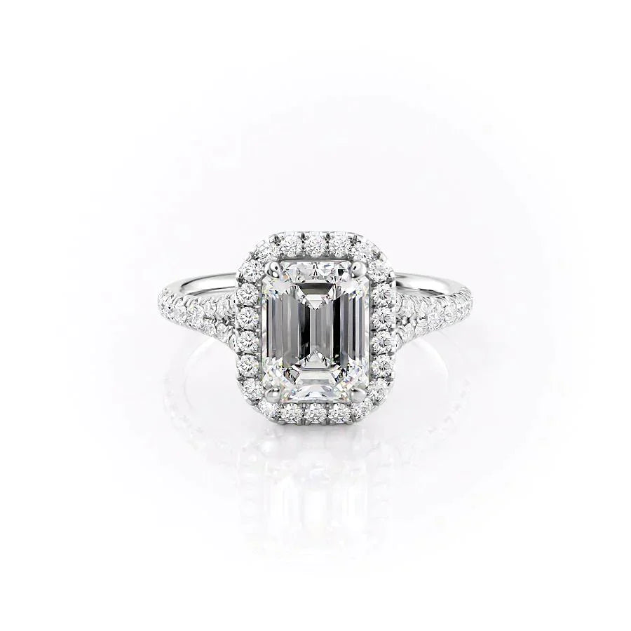 The Miley Set With A 1.5 Carat Emerald Moissanite