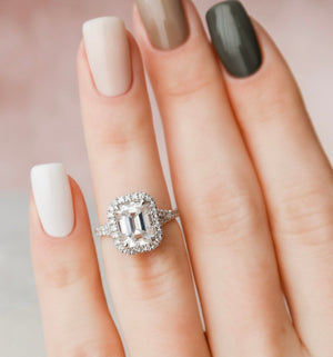 The Miley Set With A 1 Carat Emerald Lab Diamond