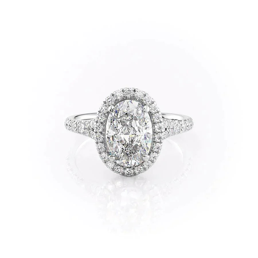 The Miley Set With A 5 Carat Oval Moissanite