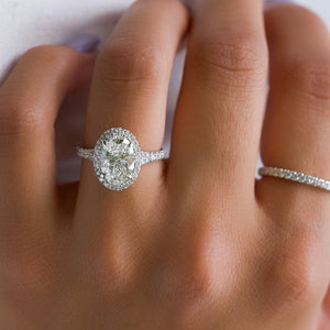 The Miley Set With A 2 Carat Oval Lab Diamond