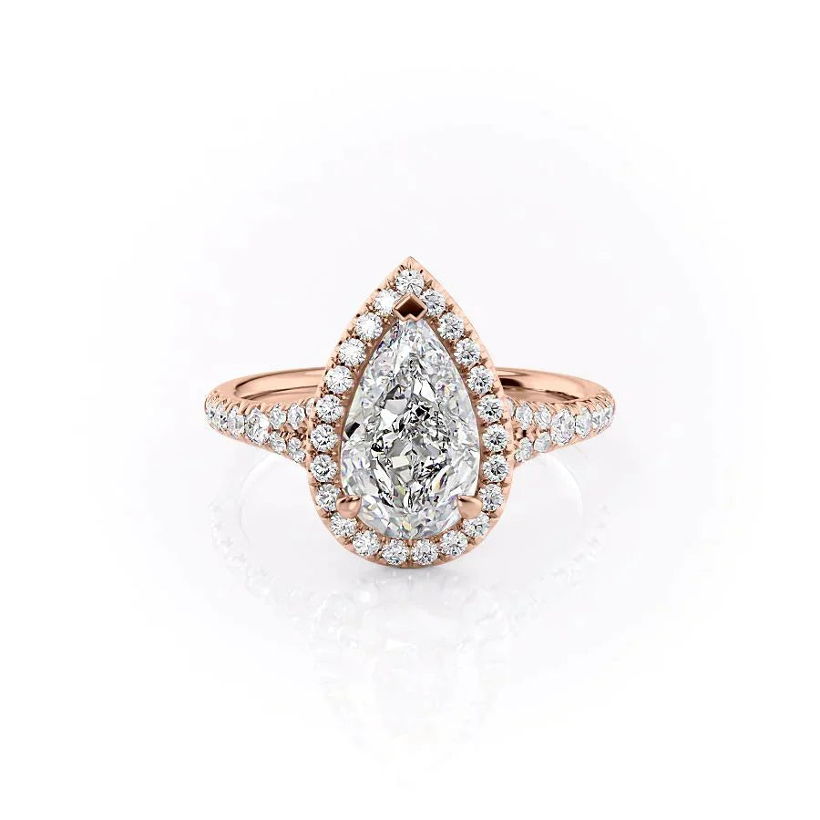 The Miley Set With A 2 Carat Pear Lab Diamond
