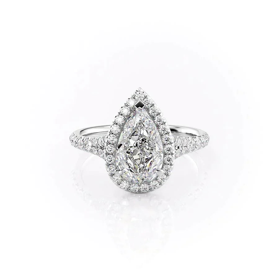 The Miley Set With A 3.5 Carat Pear Moissanite