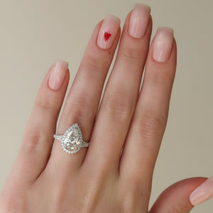 The Miley Set With A 2 Carat Pear Lab Diamond