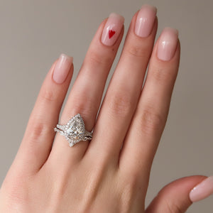 The Miley Set With A 2 Carat Pear Lab Diamond