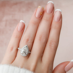 The Miley Set With A 2 Carat Pear Lab Diamond