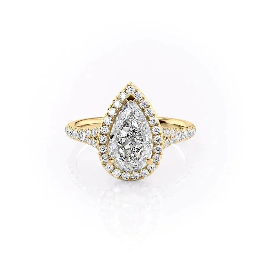 The Miley Set With A 3 Carat Pear Lab Diamond