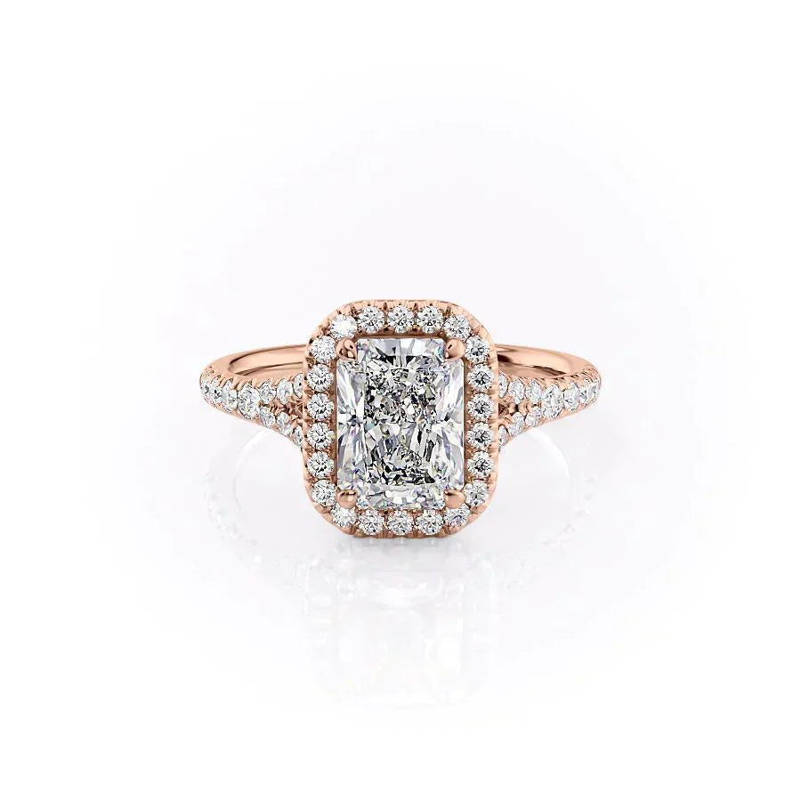 The Miley Set With A 3 Carat Radiant Moissanite