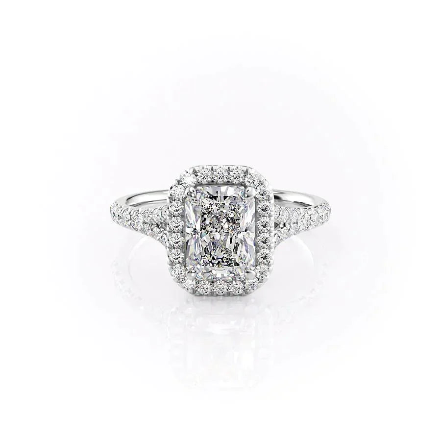 The Miley Set With A 1.5 Carat Radiant Lab Diamond