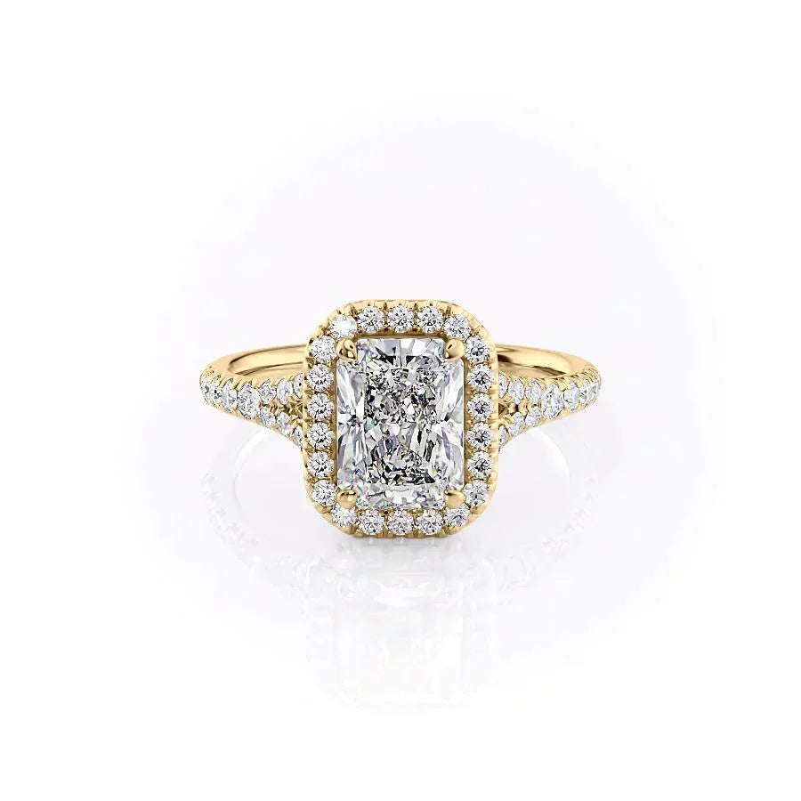 The Miley Set With A 3 Carat Radiant Moissanite