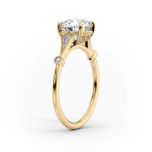 The Amber Set With A 1.5 Carat Round Lab Diamond