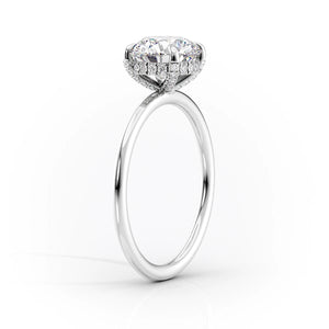 The Crown Kamellie Set With A 2 Carat Elongated Cushion Lab Diamond