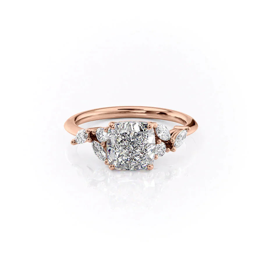 The Melissa Set With A 2.5 Carat Cushion Lab Diamond
