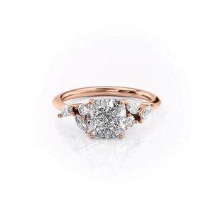 The Melissa Set With A 1.5 Carat Cushion Lab Diamond