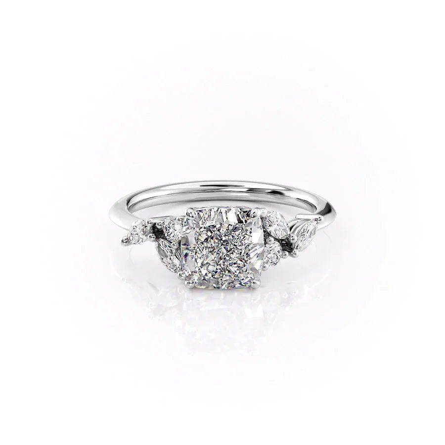 The Melissa Set With A 1.5 Carat Cushion Lab Diamond
