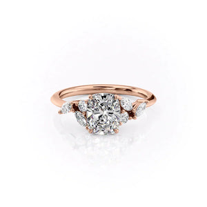 The Melissa Set With A 1.5 Carat Elongated Cushion Lab Diamond