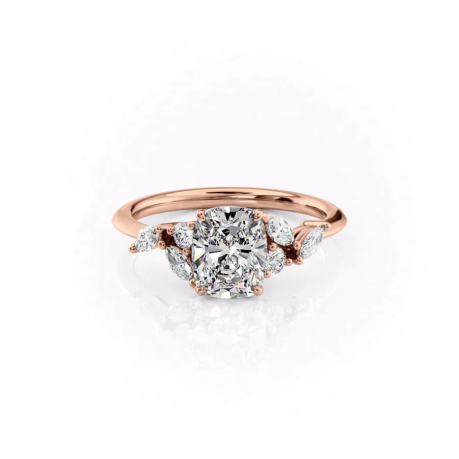 The Melissa Set With A 2 Carat Elongated Cushion Lab Diamond