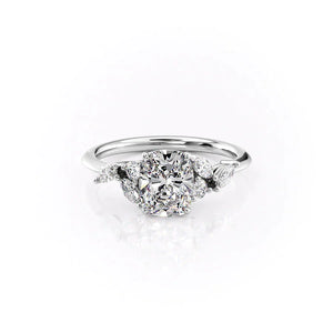 The Melissa Set With A 3 Carat Elongated Cushion Lab Diamond