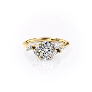 The Melissa Set With A 1 Carat Elongated Cushion Lab Diamond