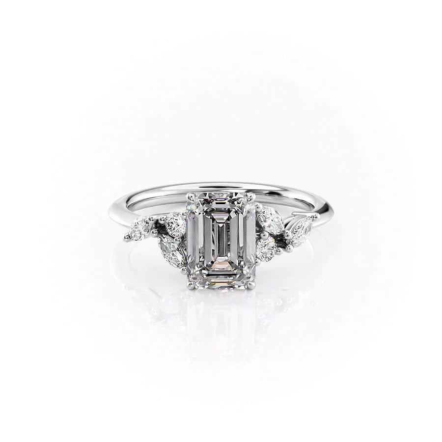 The Melissa Set With A 3 Carat Emerald Lab Diamond