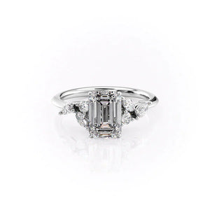 The Melissa Set With A 3 Carat Emerald Lab Diamond