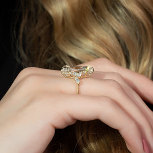 The Melissa Set With A 2.5 Carat Marquise Lab Diamond