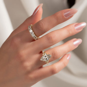The Melissa Set With A 2.5 Carat Marquise Lab Diamond