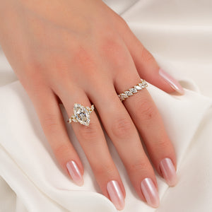 The Melissa Set With A 2.5 Carat Marquise Lab Diamond