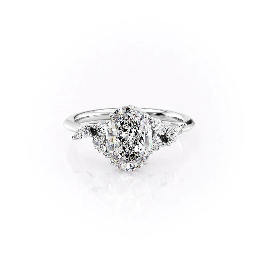 The Melissa Set With A 2.5 Carat Oval Lab Diamond
