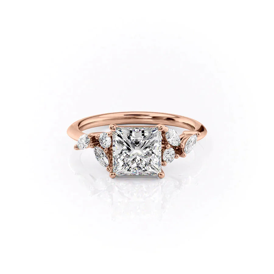 The Melissa Set With A 2.5 Carat Princess Lab Diamond
