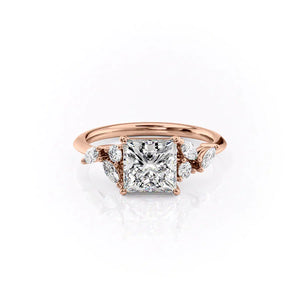The Melissa Set With A 2.5 Carat Princess Lab Diamond