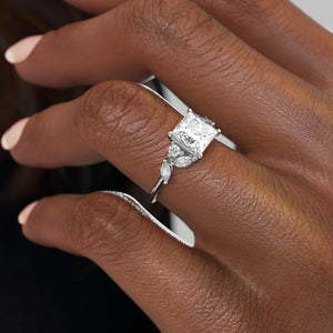 The Melissa Set With A 3 Carat Princess Lab Diamond