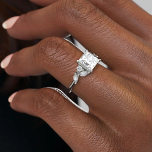The Melissa Set With A 3 Carat Princess Lab Diamond