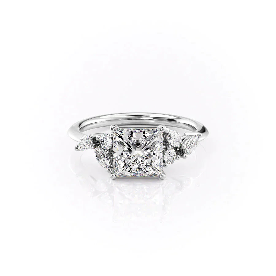 The Melissa Set With A 2 Carat Princess Lab Diamond