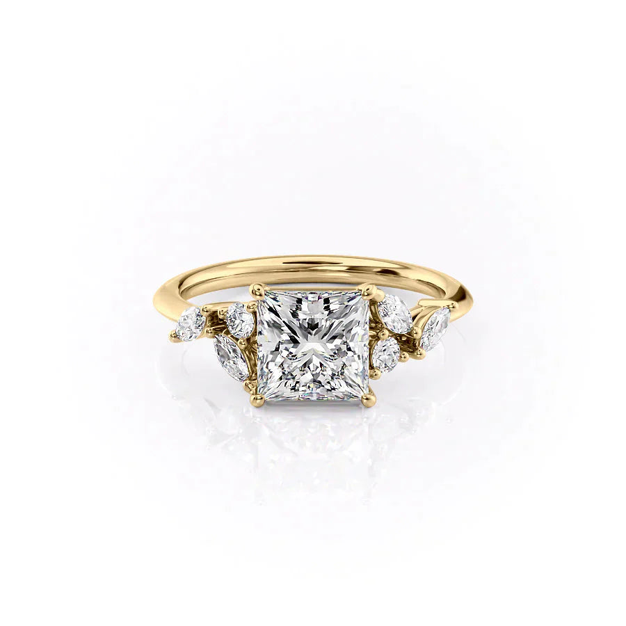 The Melissa Set With A 2 Carat Princess Lab Diamond
