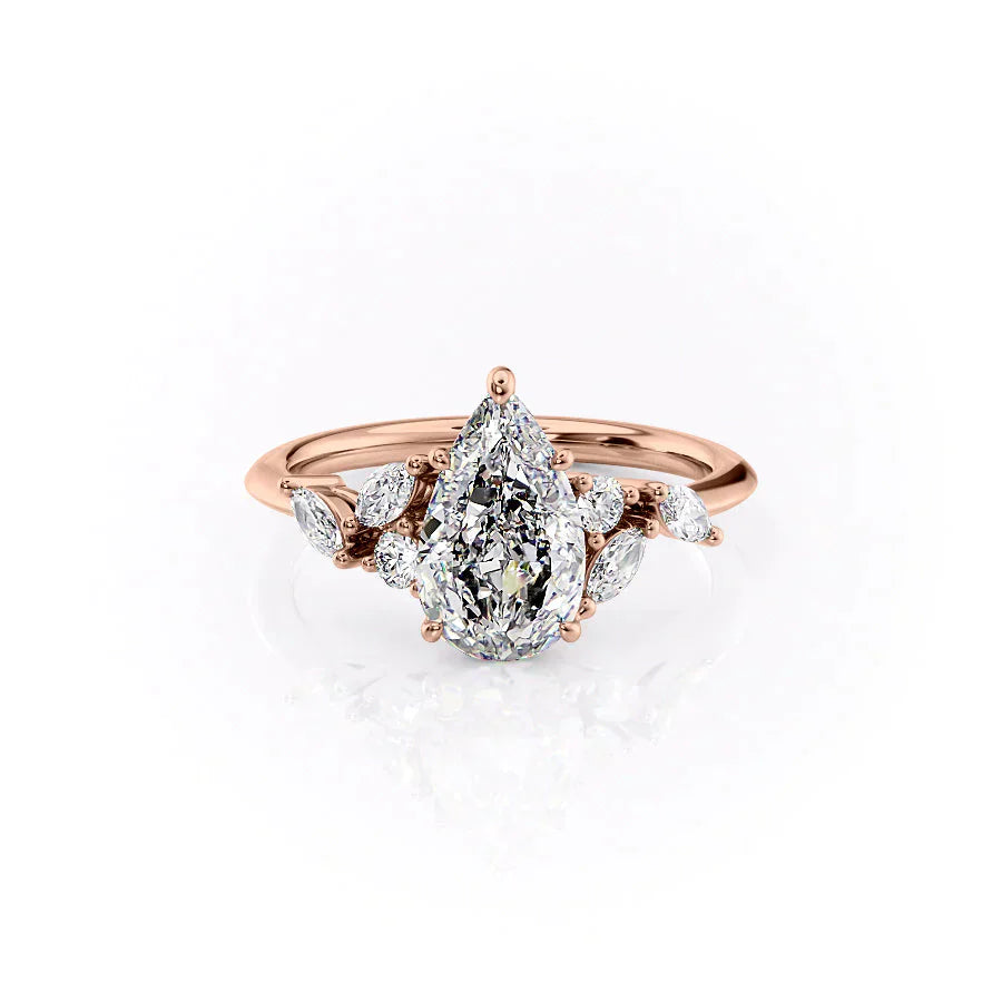 The Melissa Set With A 2 Carat Pear Lab Diamond