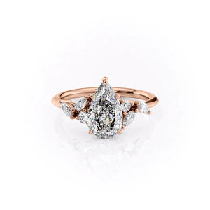 The Melissa Set With A 1.5 Carat Pear Lab Diamond