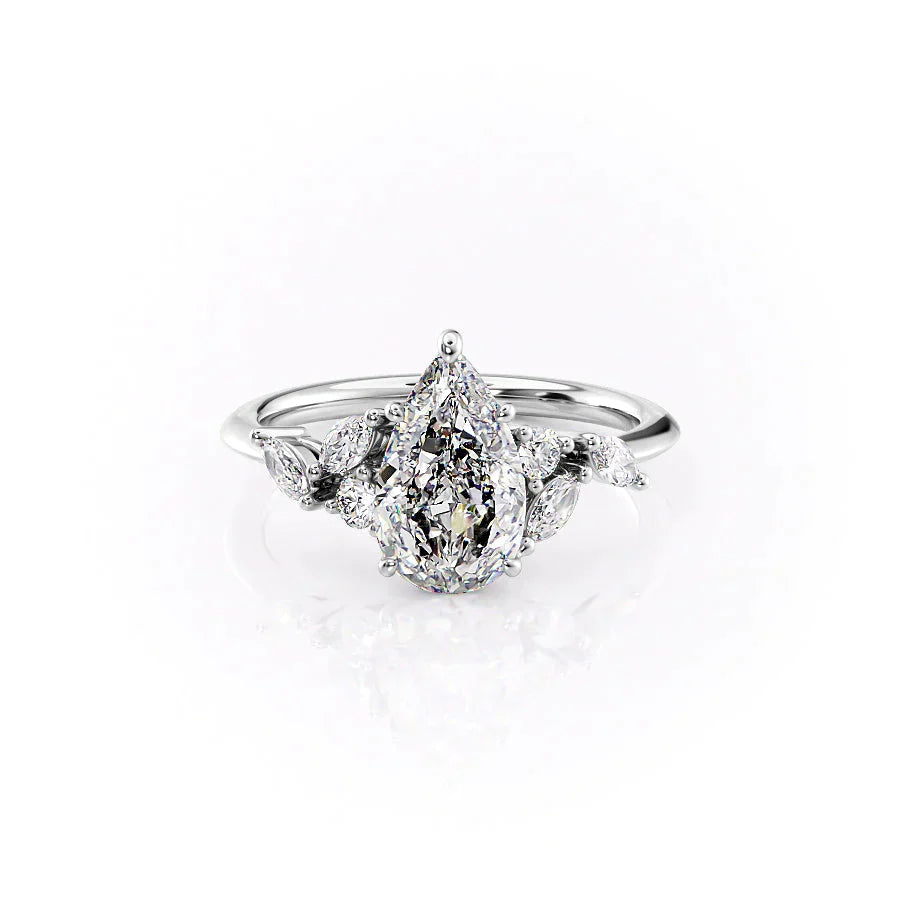 The Melissa Set With A 2.5 Carat Pear Lab Diamond
