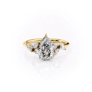 The Melissa Set With A 1 Carat Pear Lab Diamond