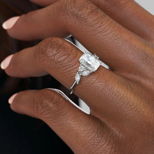 The Melissa Set With A 2.5 Carat Radiant Lab Diamond