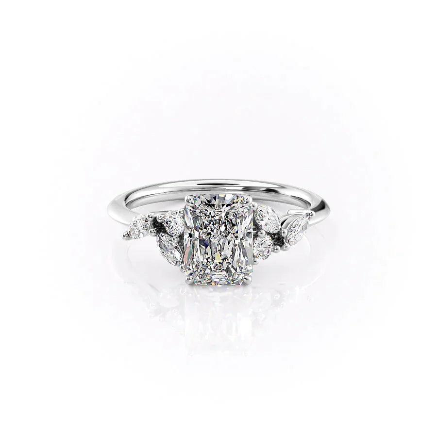 The Melissa Set With A 2.5 Carat Radiant Lab Diamond